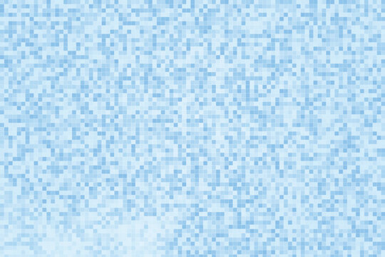 Light blue pixelated cloud pattern, abstract digital mosaic background, with square grid texture