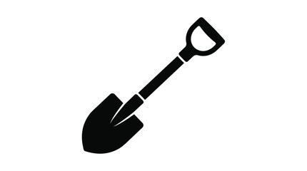 Black shovel silhouette on a white background silhouette © SAFIULLAH