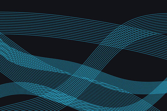 Cyan neon wavy lines intersecting on a dark charcoal background, abstract geometric pattern
