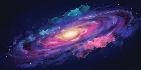 Colorful Galaxy Spiral Universe Space Abstract Background © mahabubmorshed