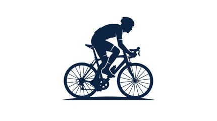Fototapeta premium Cyclist riding a road bike in profile silhouette