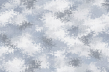 Seamless arctic winter camouflage pattern background. Abstract military camo texture in white, grey, and blue colors for tactical clothing, hunting gear, and army apparel fabric design © Muhammad