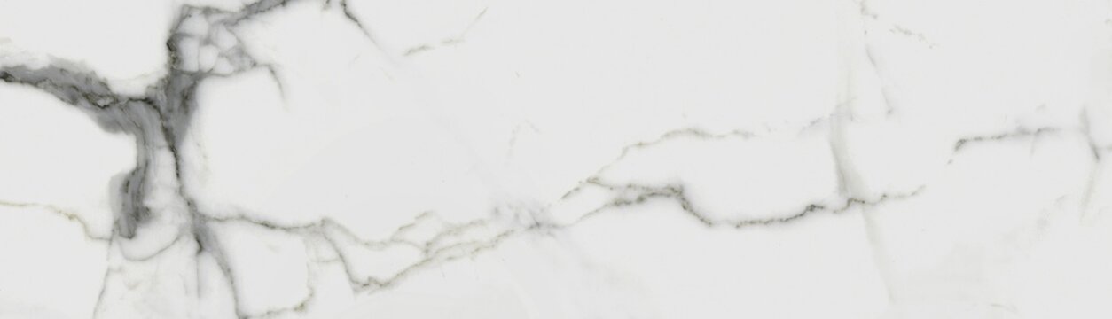 Luxurious white Carrara statuaries marble texture background. Calacatta glossy marble with grey streaks. Luxury White Marble texture background vector. Panoramic Marbling texture design.