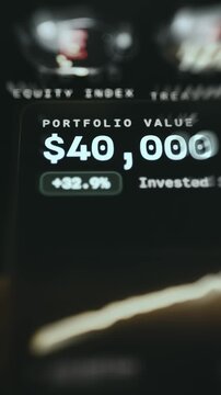 Investment Tracking Dashboard Showing 40K USD Portfolio Value