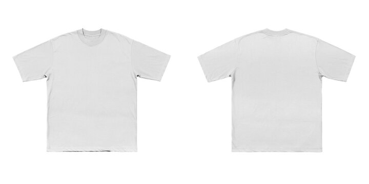 Blank Oversized White T Shirt Mockup Set Front and Back View