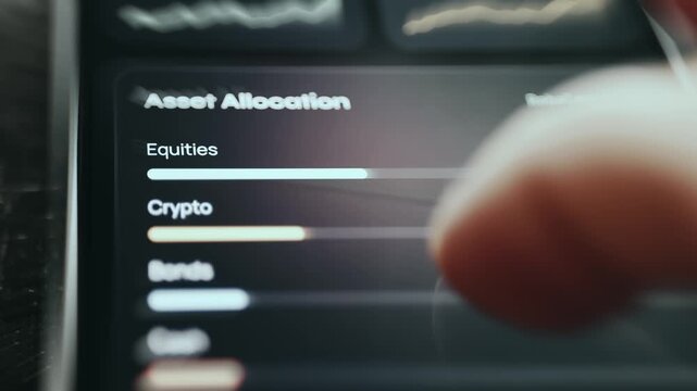 Portfolio Allocation overview, financial portfolio allocation from a trading app