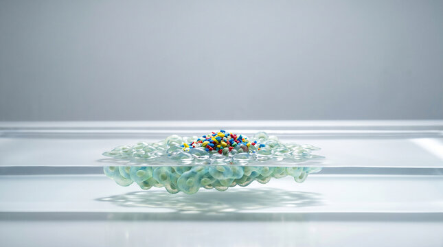 Minimal Xenobot Swarm Lifting Concentrated Microplastic In Clear Water