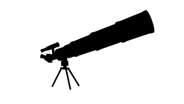 telescope silhouette  isolated on transparent background