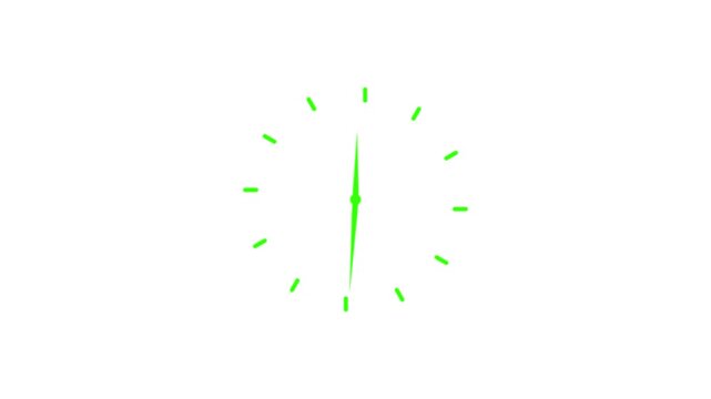 Minimalistic digital clock time passing animation isolated on white background loop.