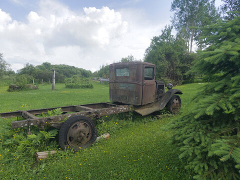 rusted out old truck
