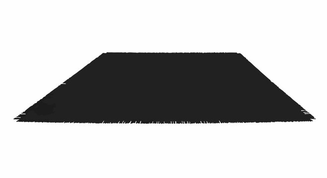 Simple black trapezoid shape on a white background, abstract geometric element.