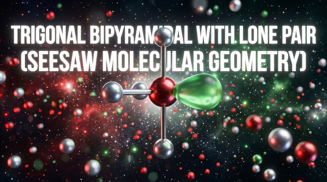Trigonal Bipyramidal Geometry with Lone Pair 3D Molecular Structure