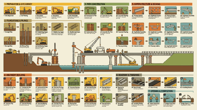 Infographic: Bridge Construction Stages from Planning to Completion