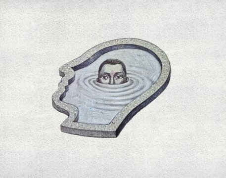 sad and depression concept draeing art