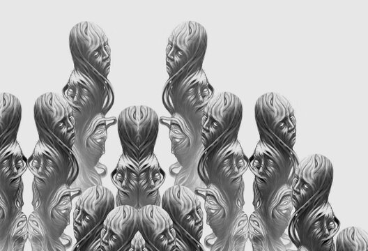 Horror illustration. mysyery concept artwork