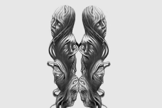 Horror illustration. mysyery concept artwork