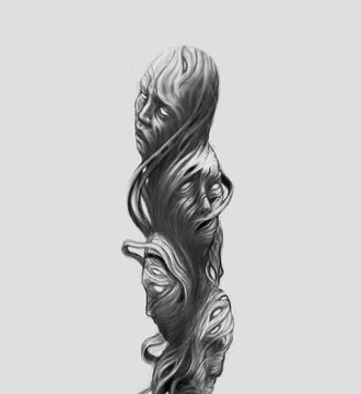 Horror illustration. mysyery concept artwork
