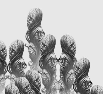 Horror illustration. mysyery concept artwork