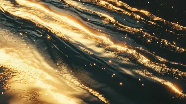 Golden flowing liquid abstract
