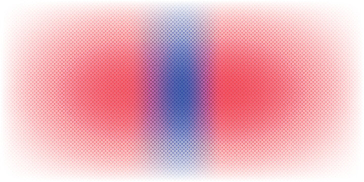 Abstract white background with red and blue halftone dot patterns. Modern vector illustration featuring comic book style textures and creative gradient effects for graphic design.