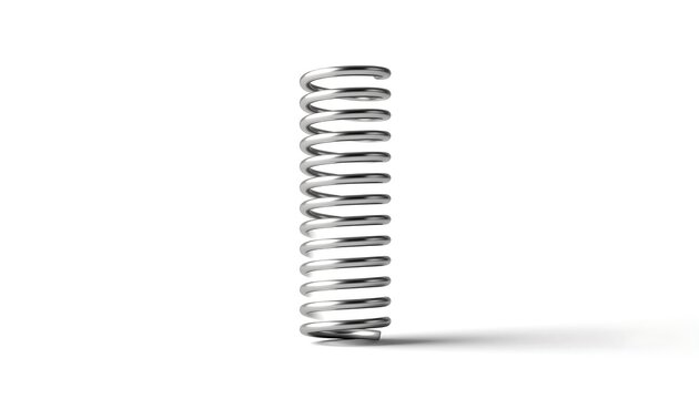 Isolated compression spring on white background.
