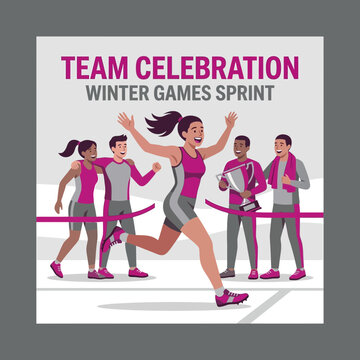 Winter Games Sprint Team Celebration Victory Lap
