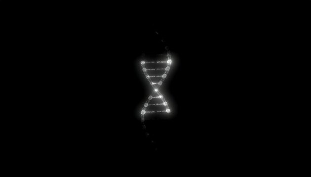Abstract representation of DNA structure glowing.