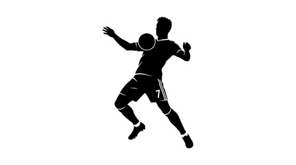 Obraz premium Silhouette of a Soccer Player Kicking Ball - Dynamic Action Shot