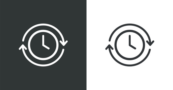 Clock with arrows icon line style two tone presentation time