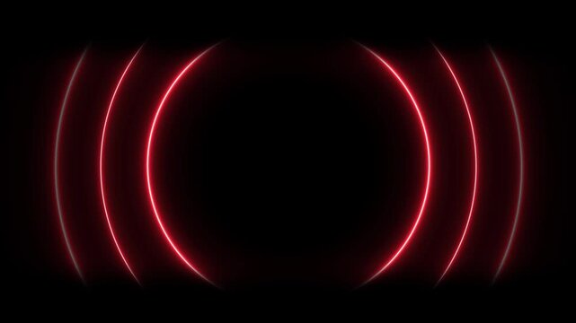 Neon radar network tower produced radio wave concept. Radio Waves in Circle Form, Radio wave signal animated background.