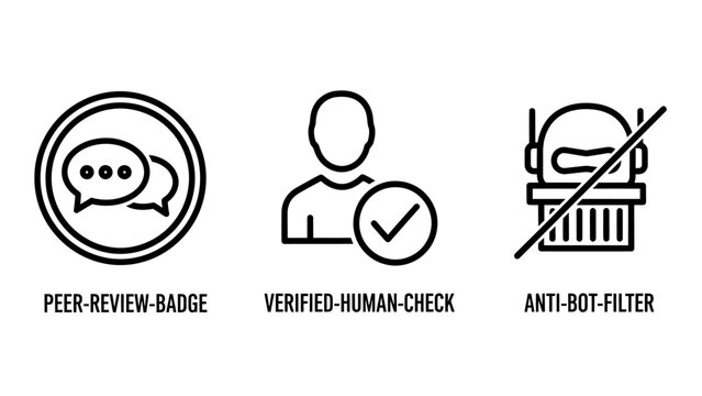 Security and authentication line icon set featuring peer review and verification symbols security verification authentication protection software validation internet feedback detection