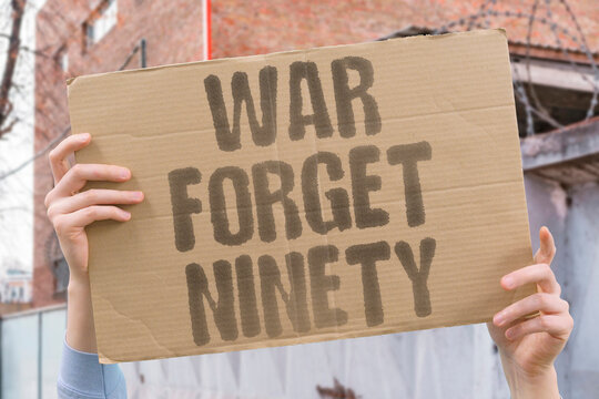 "War forget ninety" Conflict forgotten during match duration. TEMPORARY. ESCAPE. RELEASE. DISTRACTION. REPRIEVE.