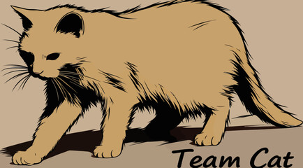 A stylized illustration of a cat in motion. © Salvador