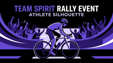 Obraz premium Team Spirit Rally Event Athlete Silhouette Competition Bicycle Racing Victory Celebration