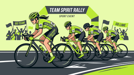 Fototapeta premium Team Spirit Rally Sports Event Bicycle Race Competition Dynamic