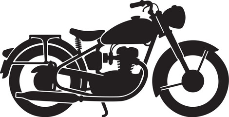 Vintage motorcycle, classic bike, black silhouette, vector illustration, motorcycle icon © Graphic Boss