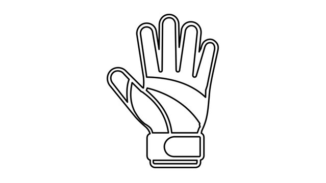 Vector illustration of a goalkeeper glove line icon representing the specialist hand protection essential to a football goalkeeper's role, applicable to sports data apps and player position guides.