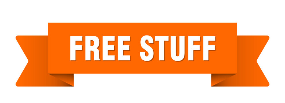 free stuff ribbon isolated on transparent background. free stuff ribbon