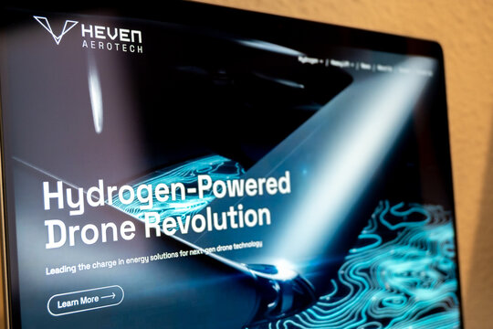 Heven aerotech website displaying hydrogen powered drone technology
