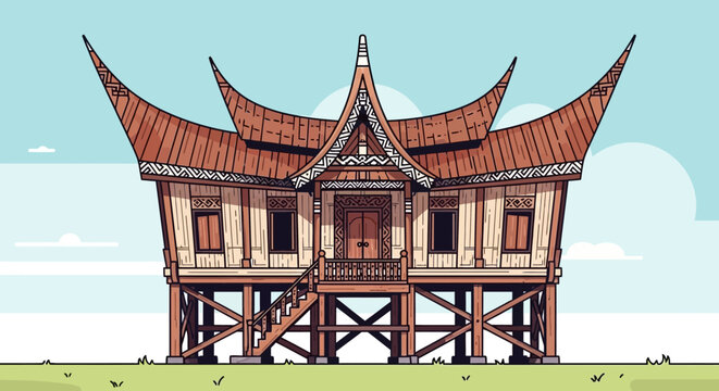 Traditional Thai Stilt House Architecture.