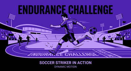 Obraz premium Soccer Endurance Challenge Dynamic Motion Action