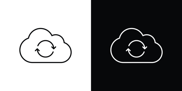 Cloud sync icon line vector collection