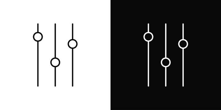 Equalizer icon line vector collection