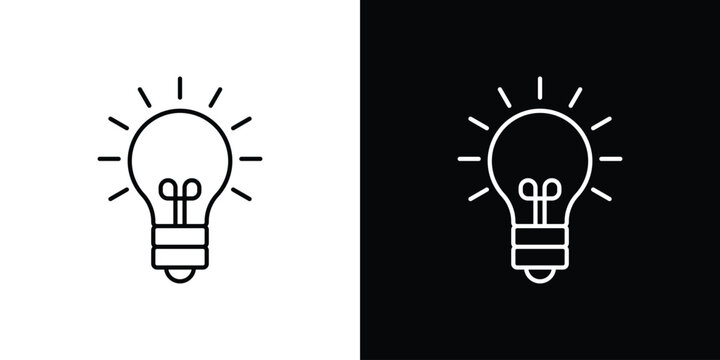 Idea icon line vector collection