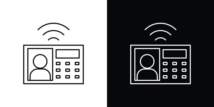 Interphone icon line vector collection