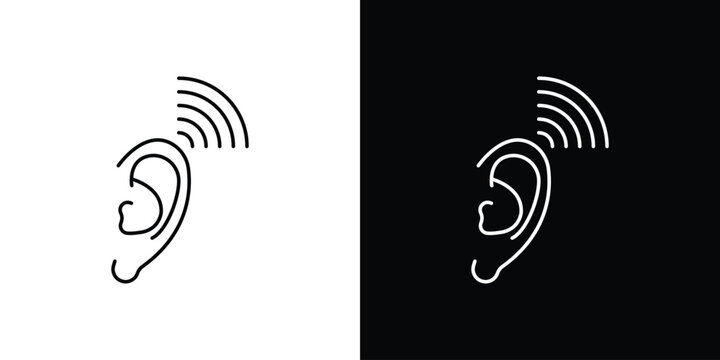 Listening icon line vector collection