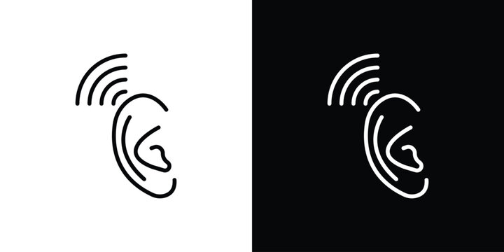 Listening icon line vector collection