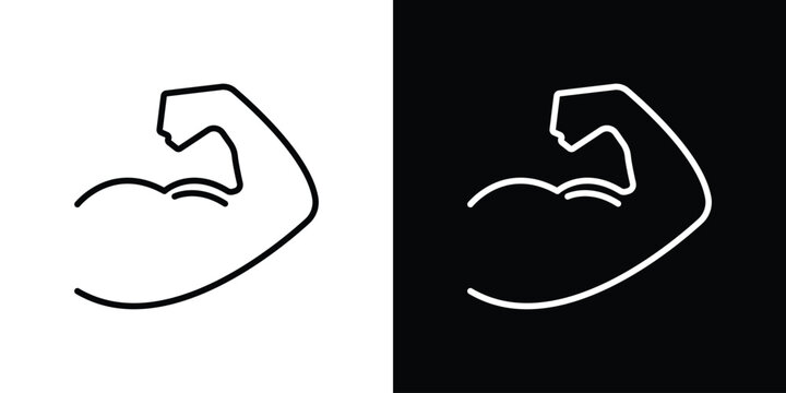 Muscle icon line vector collection