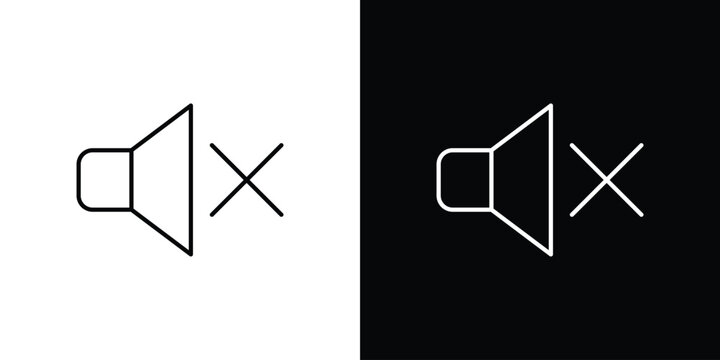 Mute icon line vector collection