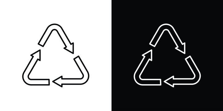 Recycle icon line vector collection